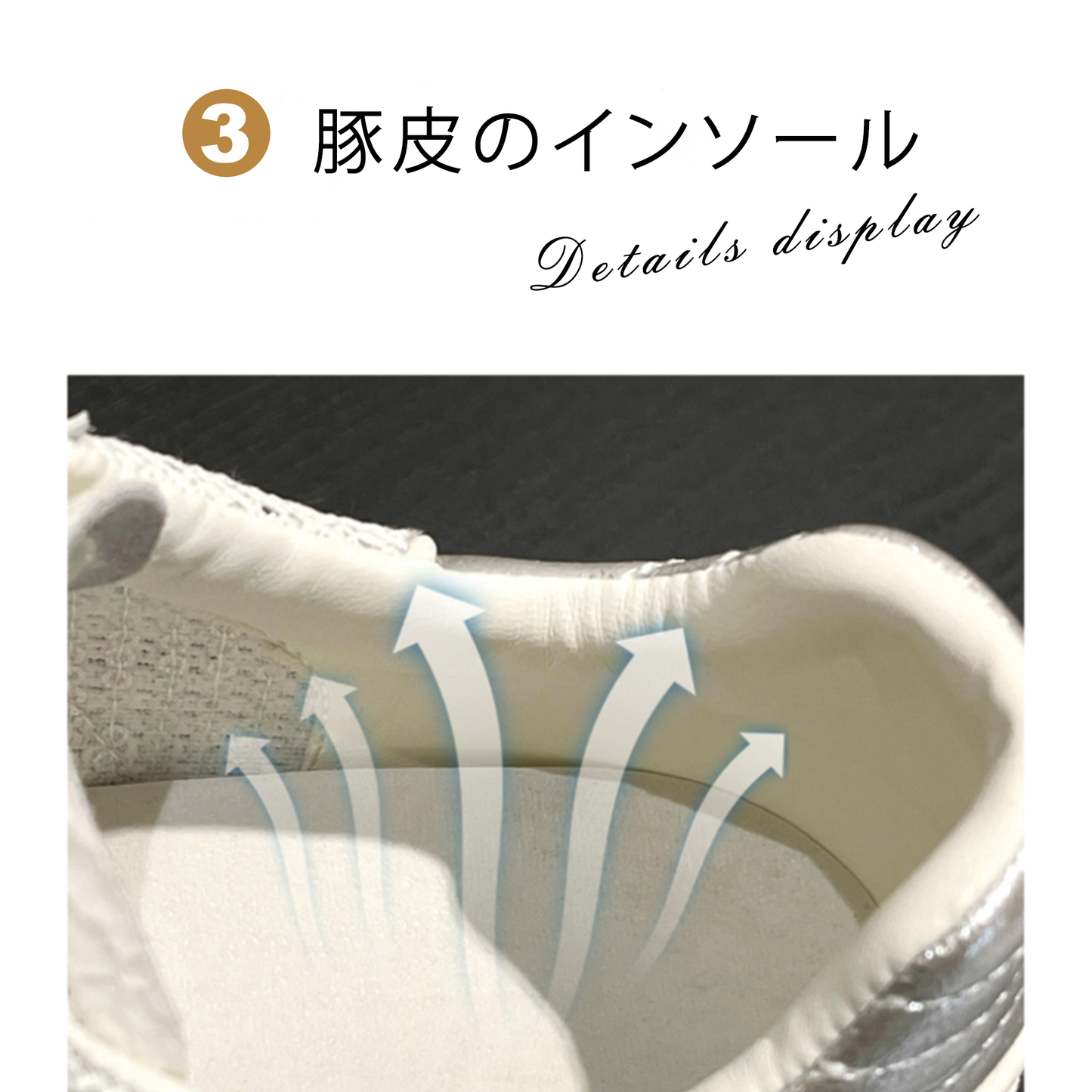 Dexunレディースインナーハイトアップシューズ、ホワイトシューズ、2025年新作オールマッチ本革シングル メッシュ通気性スポーツカジュアルシューズ