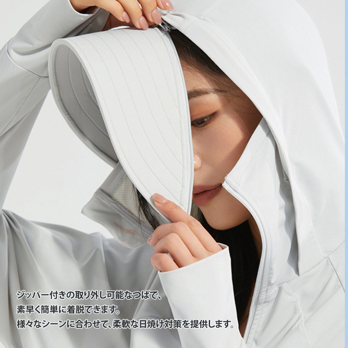 夏用ショート丈日焼け止め服、UPF50+紫外線カット、アイスシルクスキン、快適で通気性のあるショール、女性用日焼け止め服