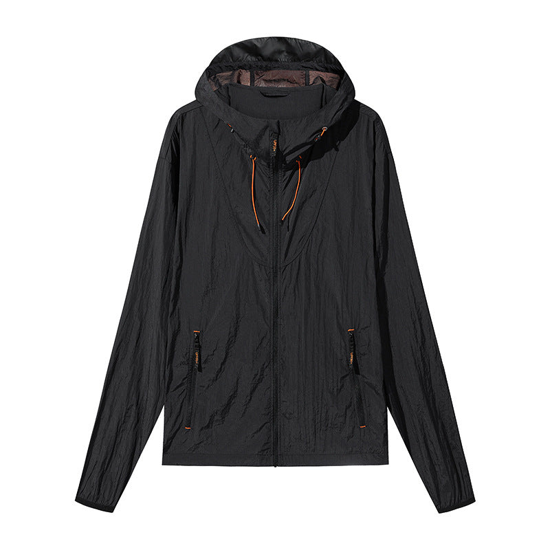 男性と女性のための日焼け防止服、UPF50+、軽量で通気性のあるフード付きスキン服、マウンテントレンドの サイクリングと登山用の日焼け防止服