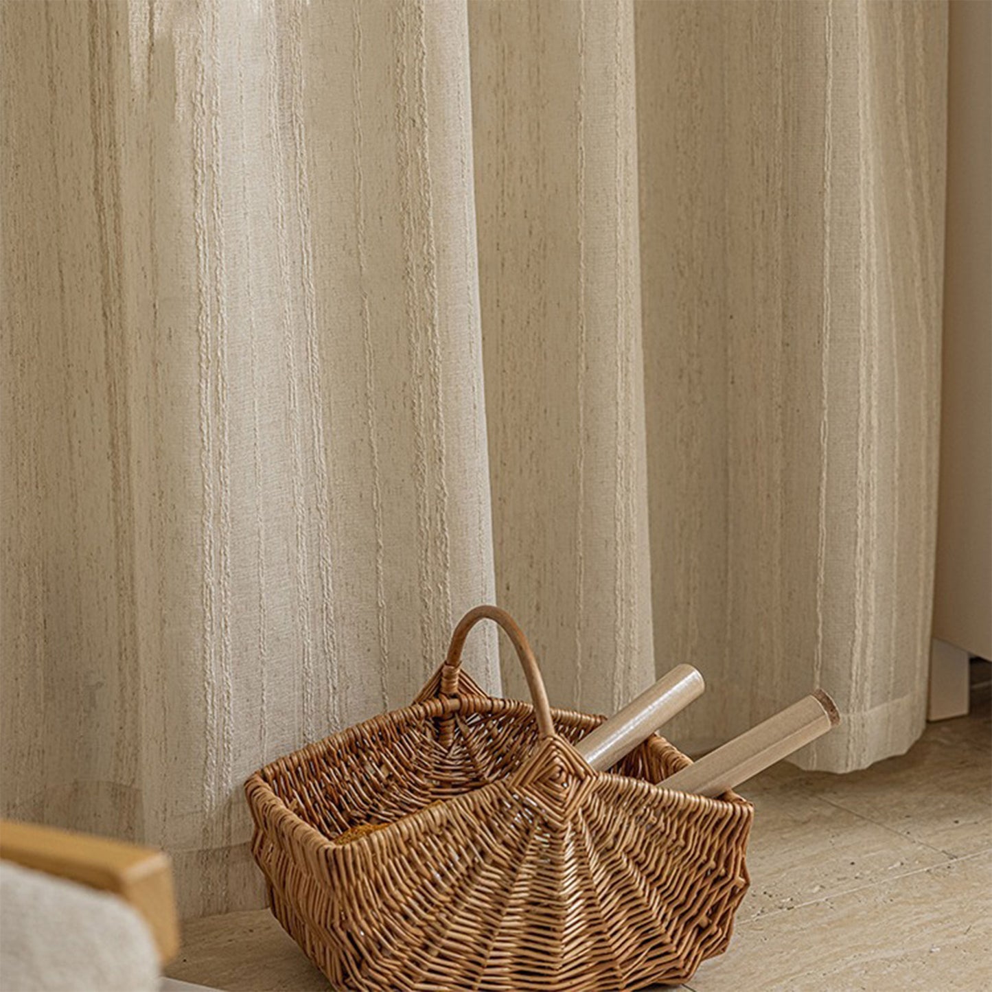 Striped Linen Curtain | French Vintage Style - Price per meter