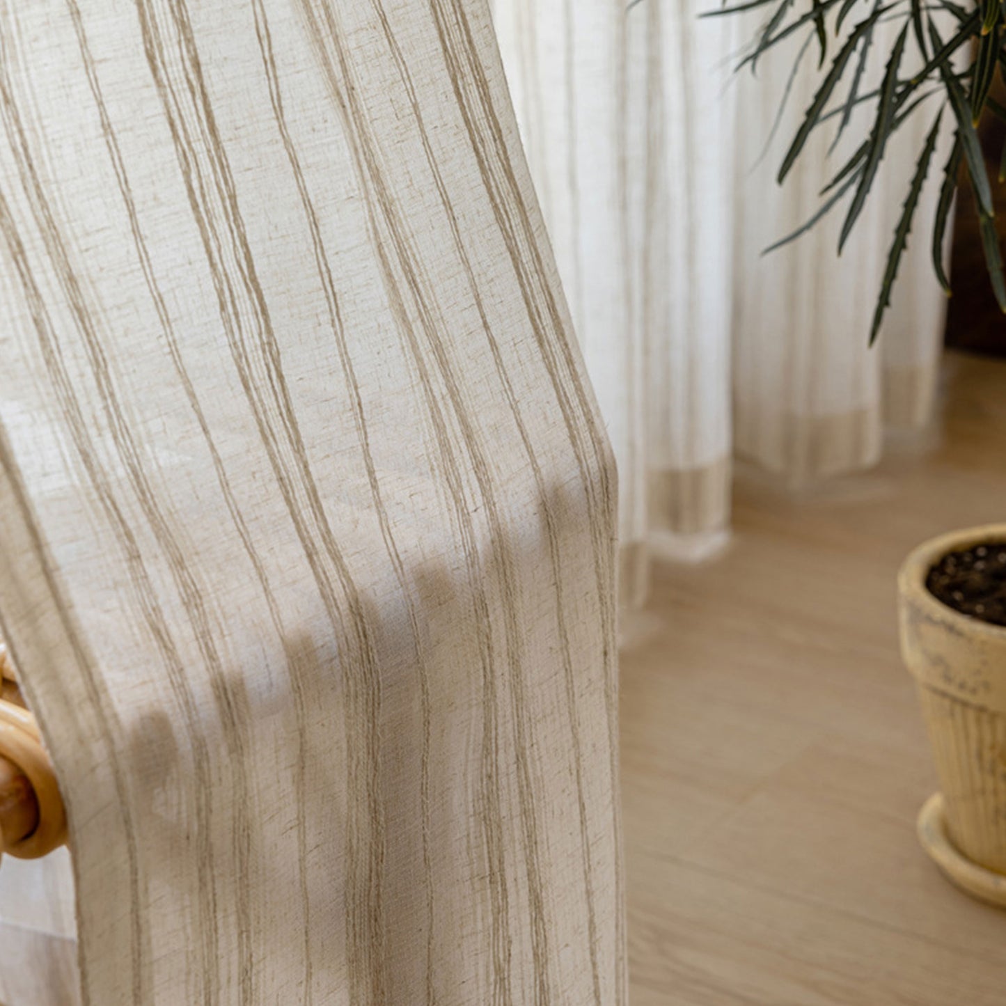 Striped Linen Curtain | French Vintage Style - Price per meter