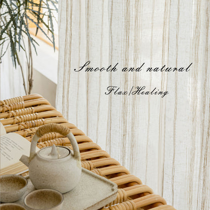 Striped Linen Curtain | French Vintage Style - Price per meter