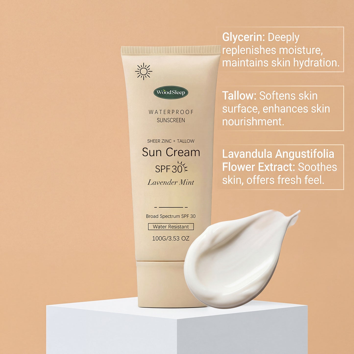 WoodSleep Waterproof Sunscreen SPF30 – Lavender Mint