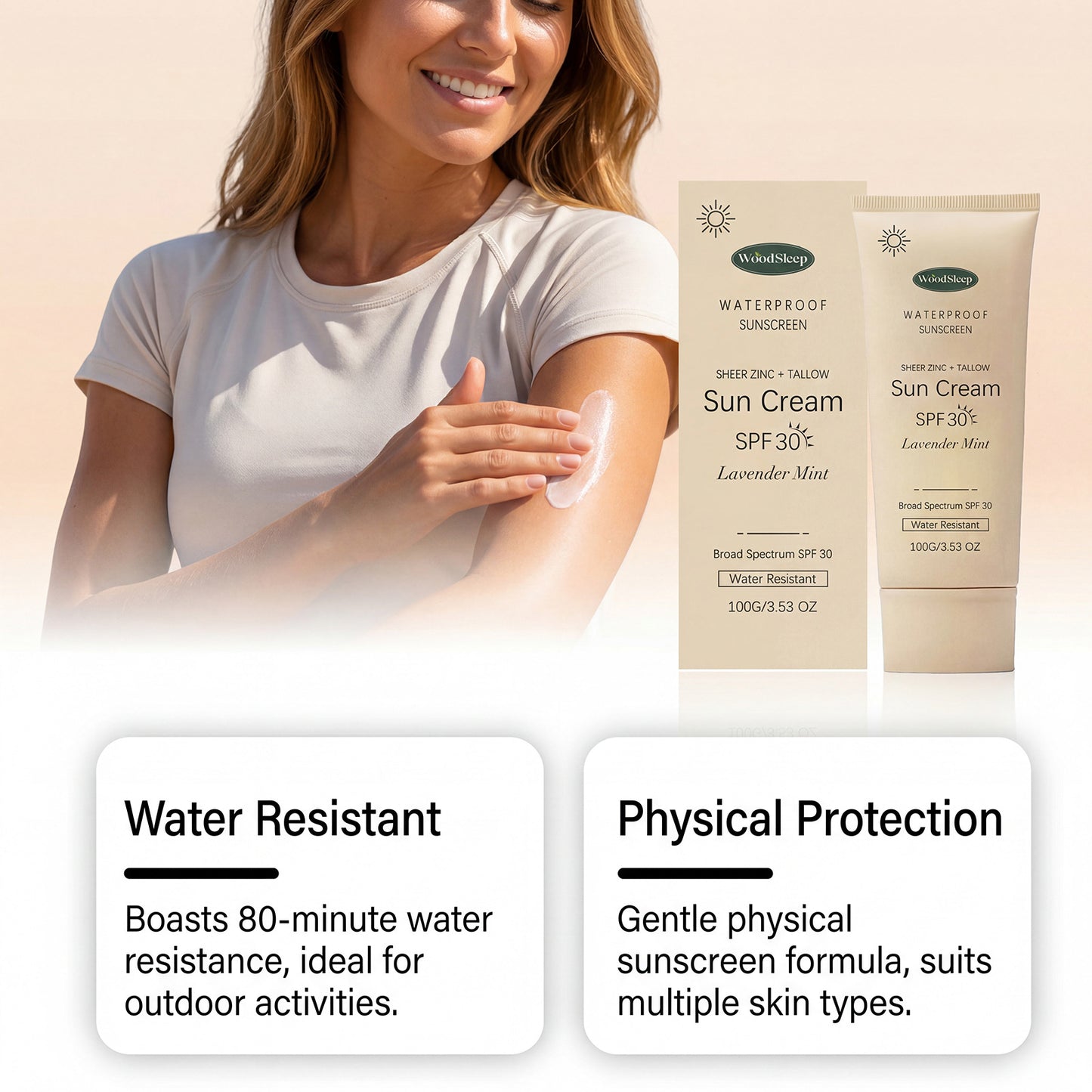 WoodSleep Waterproof Sunscreen SPF30 – Lavender Mint