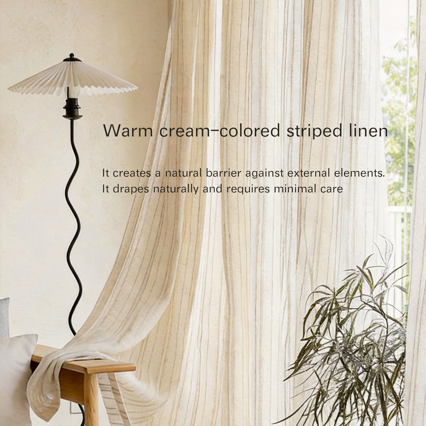 Striped Linen Curtain | French Vintage Style - Price per meter