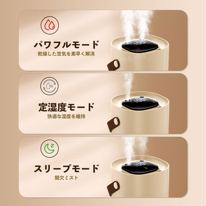 スマートAI搭載定湿度モデル 加湿器 ｜超音波式・静音・デジタル表示