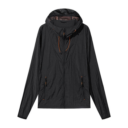 男性と女性のための日焼け防止服、UPF50+、軽量で通気性のあるフード付きスキン服、マウンテントレンドの サイクリングと登山用の日焼け防止服