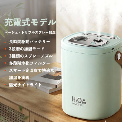 スマートAI搭載定湿度モデル 加湿器 ｜超音波式・静音・デジタル表示