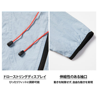 男性と女性のための日焼け防止服、UPF50+、軽量で通気性のあるフード付きスキン服、マウンテントレンドの サイクリングと登山用の日焼け防止服